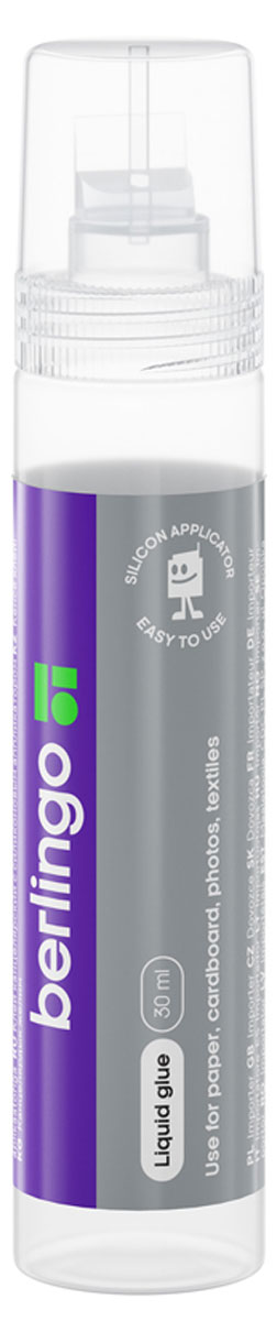 

Клей канцелярский Berlingo с плоским силиконовым аппликатором, 30 мл