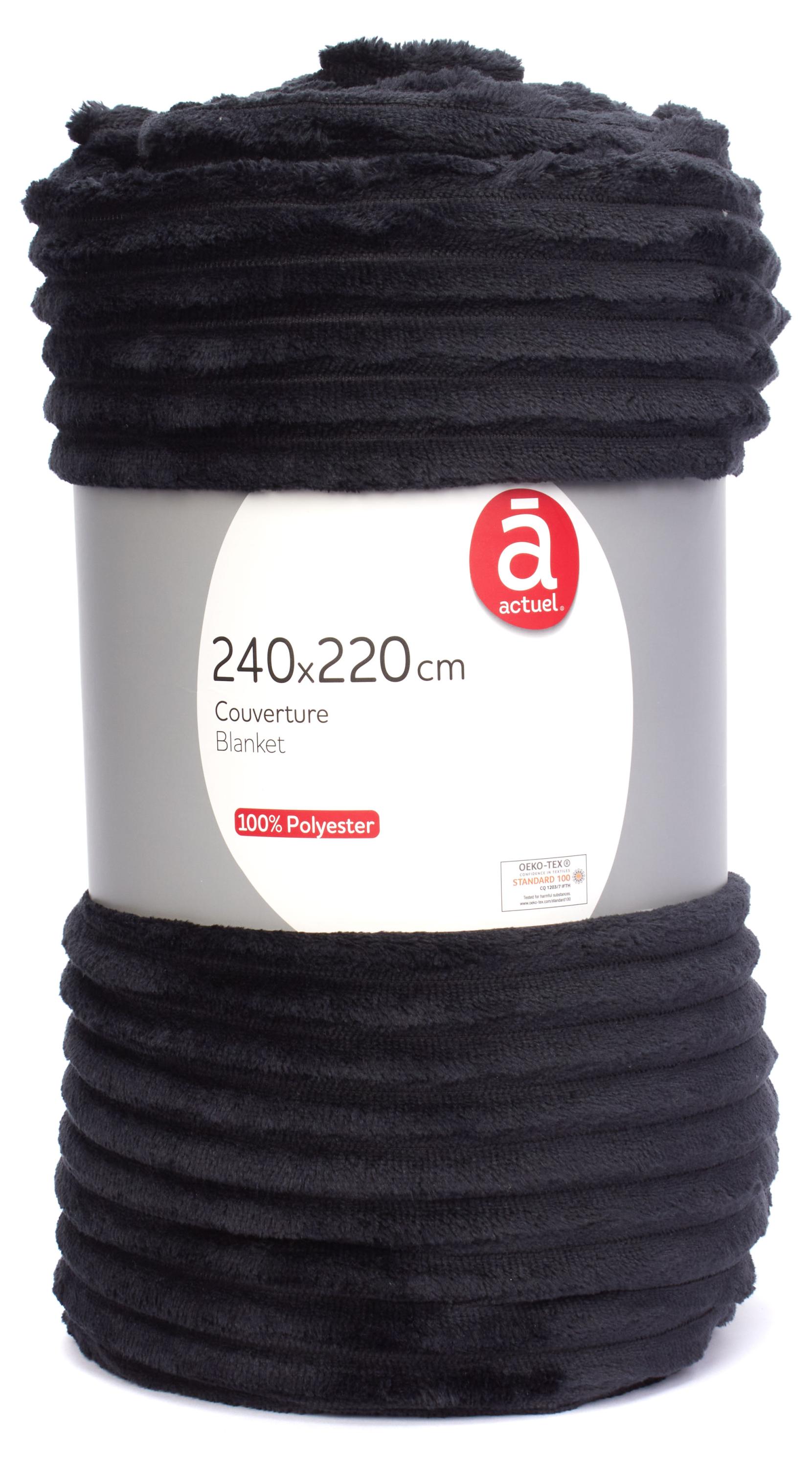 

Плед Actuel черный, 240х220 см