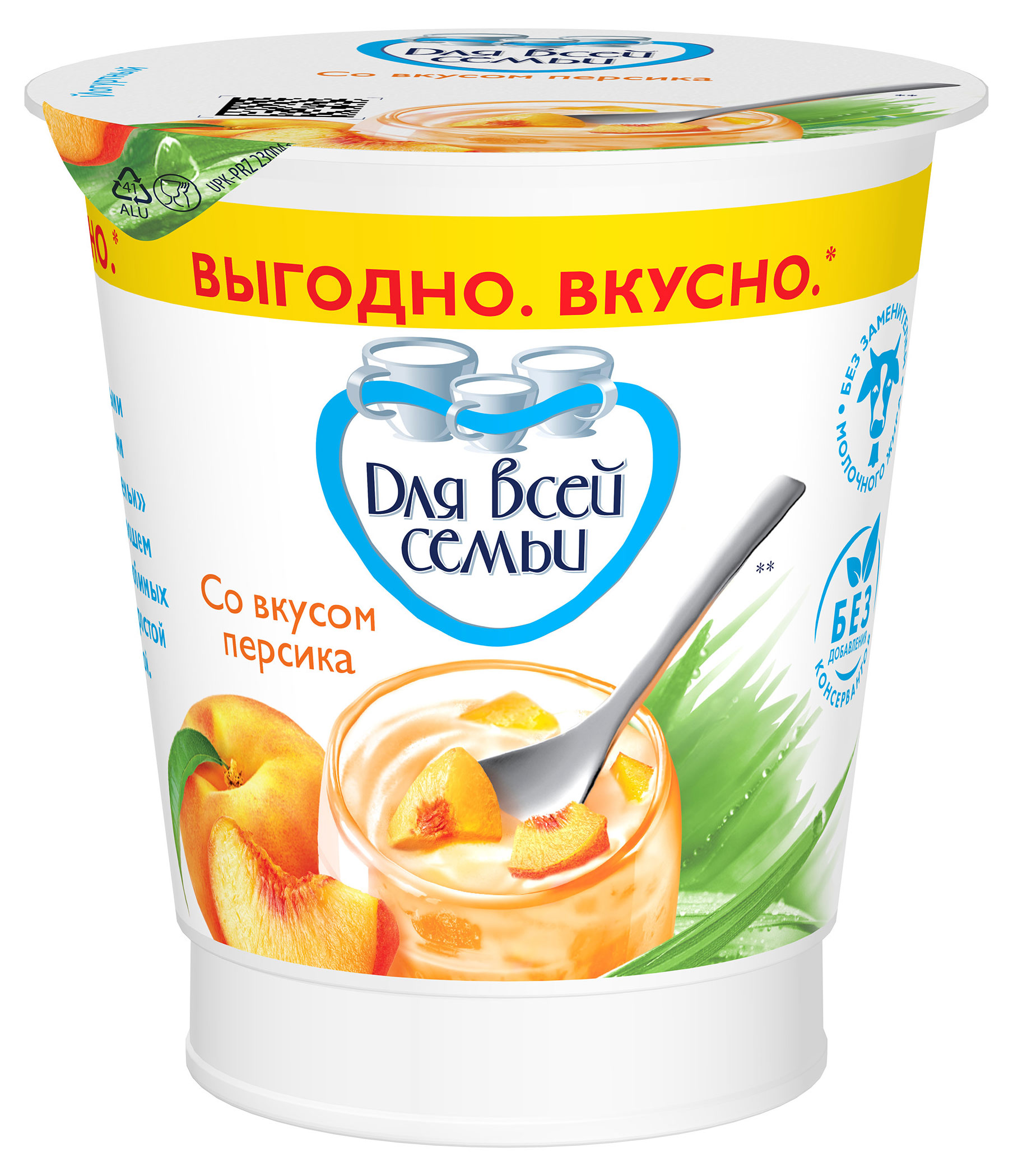 

Йогурт Для всей семьи персик 1% БЗМЖ, 290 г