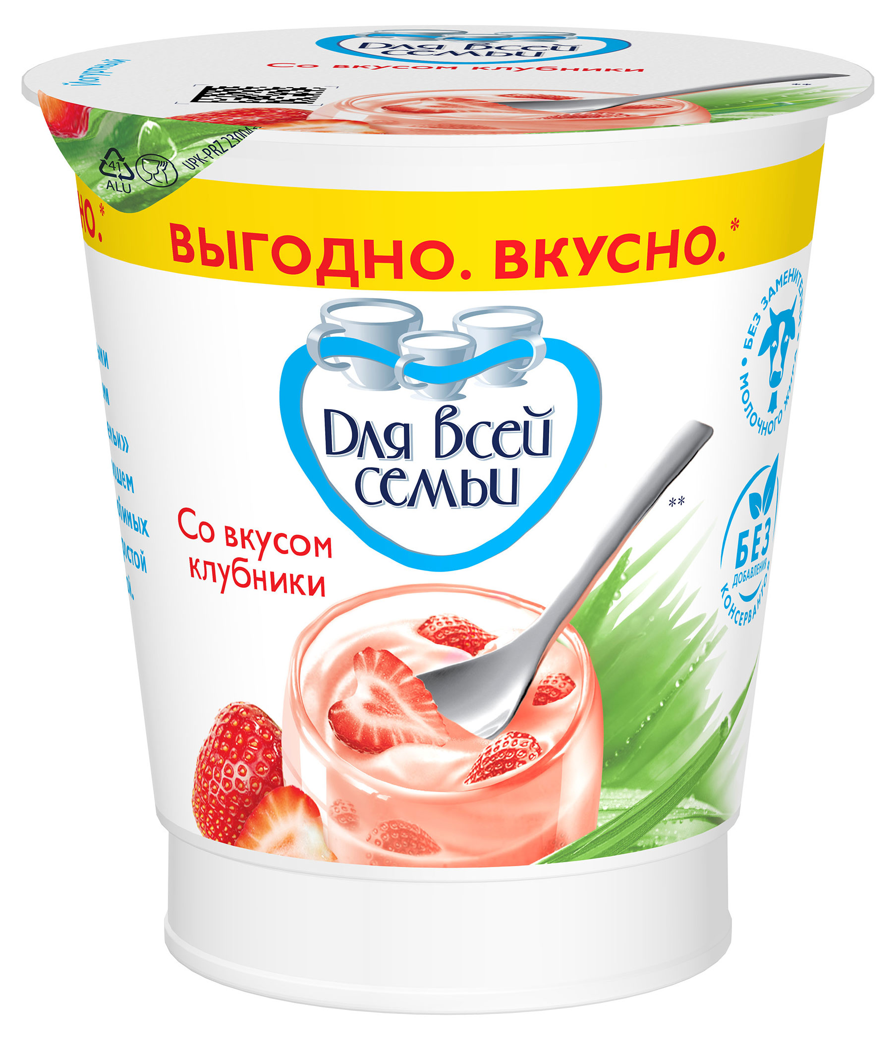

Йогурт Для всей семьи клубника 1% БЗМЖ, 290 г