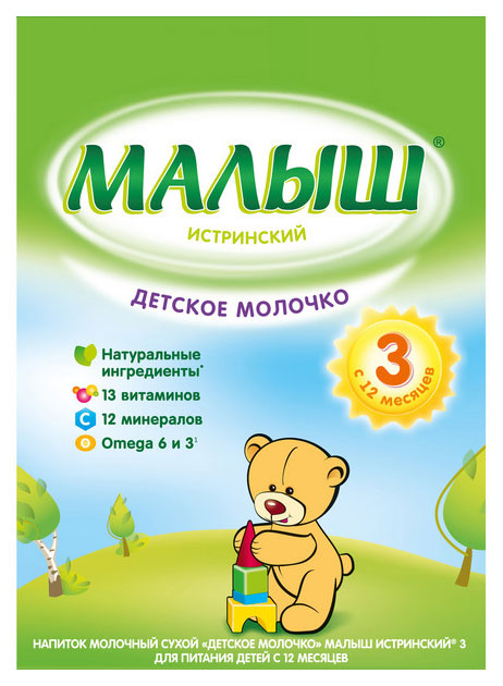 

Смесь сухая молочная Малыш Истринский 3 с 12 мес. БЗМЖ, 350 г