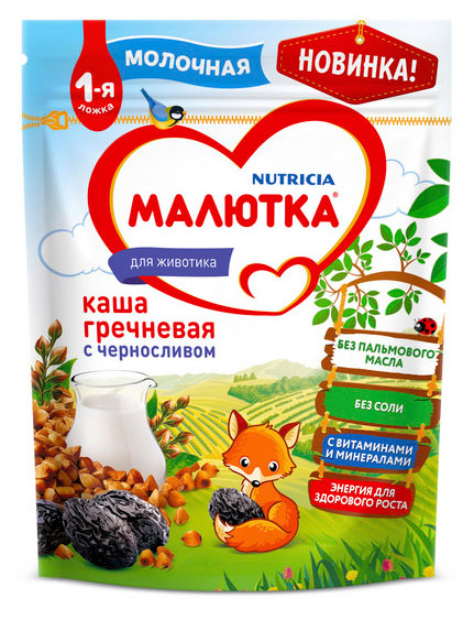 

Каша молочная Малютка Гречневая с черносливом с 4 мес., 220 г