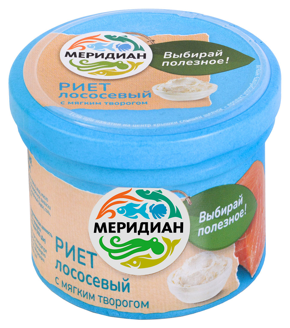 

Риет лососевый Меридиан с мягким творогом, 100 г
