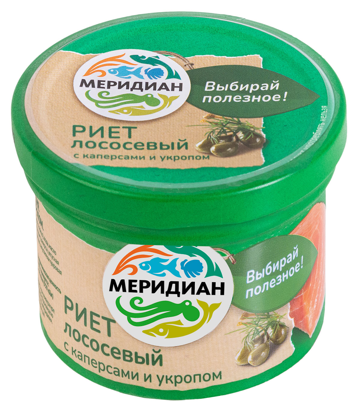 

Риет лососевый Меридиан с каперсами и укропом, 100 г