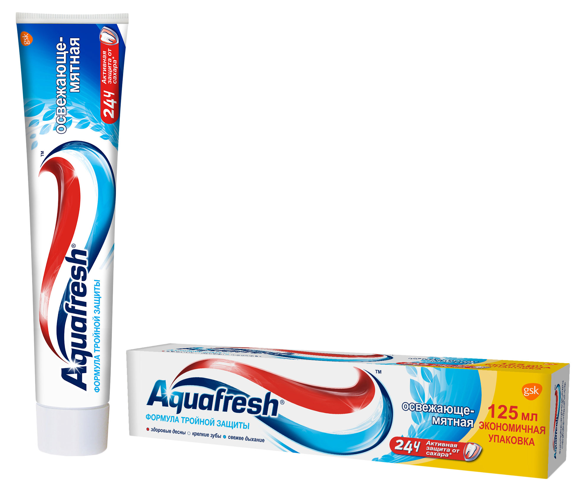 

Зубная паста Aquafresh Освежающе-мятная с фтором, 125 мл