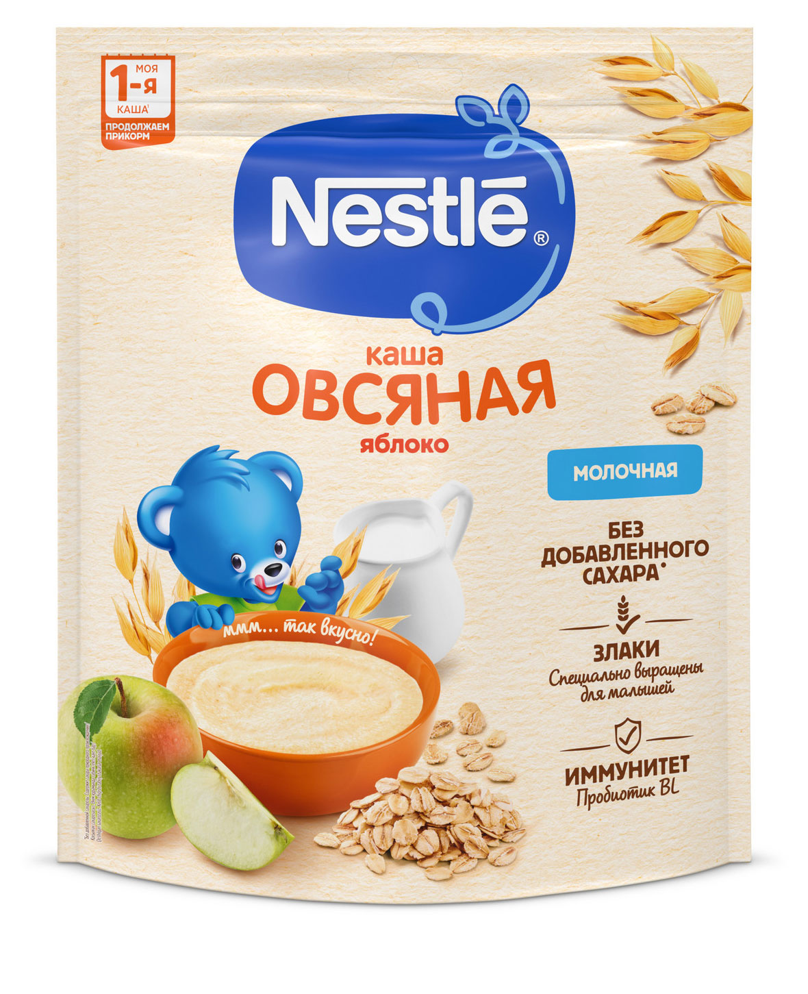 

Каша молочная Nestle овсяная с яблоком бифидобактериями BL с 5 мес., 200 г