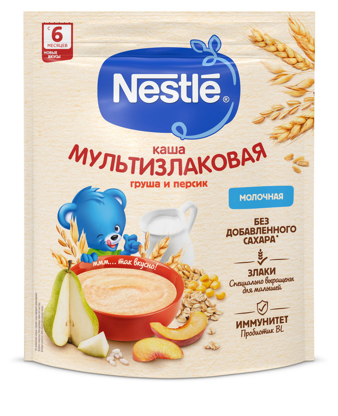 

Каша молочная Nestlе мультизлаковая с грушей и персиком с 6 мес., 200 г