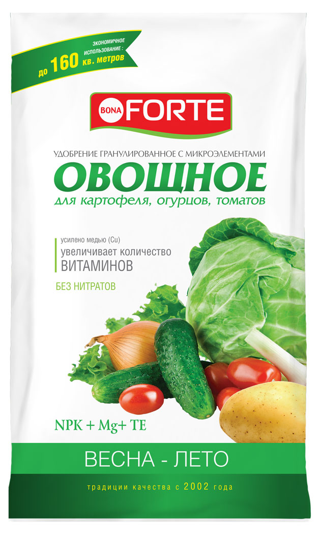 Изображение товара Удобрение Bona Forte комплексное гранулированное с микроэлементами Овощное, 1 кг