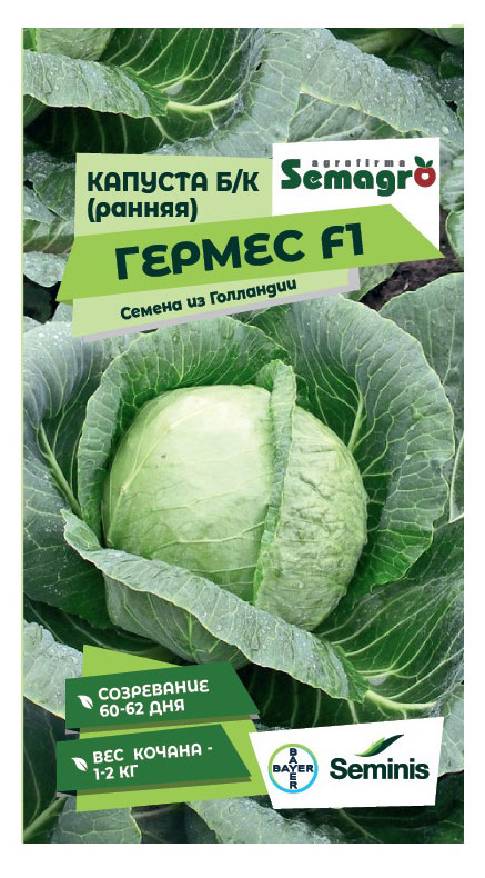 

Семена Seminis Капуста белокочанная гермес F1, 15 шт