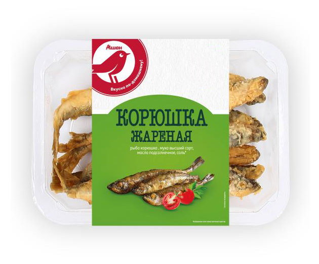 

Корюшка АШАН Красная птица жареная, 250 г