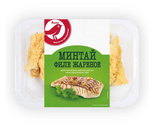 

Минтай АШАН Красная птица филе жареное, 200 г