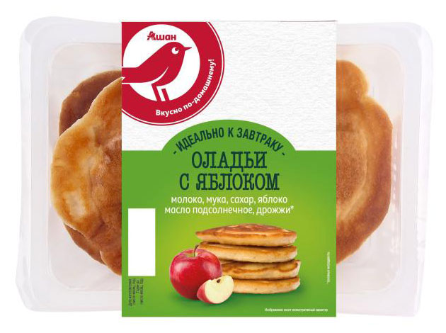 

Оладьи АШАН Красная птица с яблоком, 165 г
