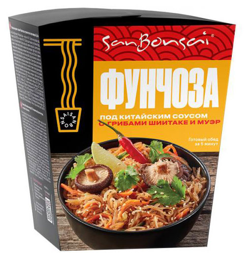 

Лапша фунчоза SanBonsai с грибами шиитаке и соусом муэр, 120 г