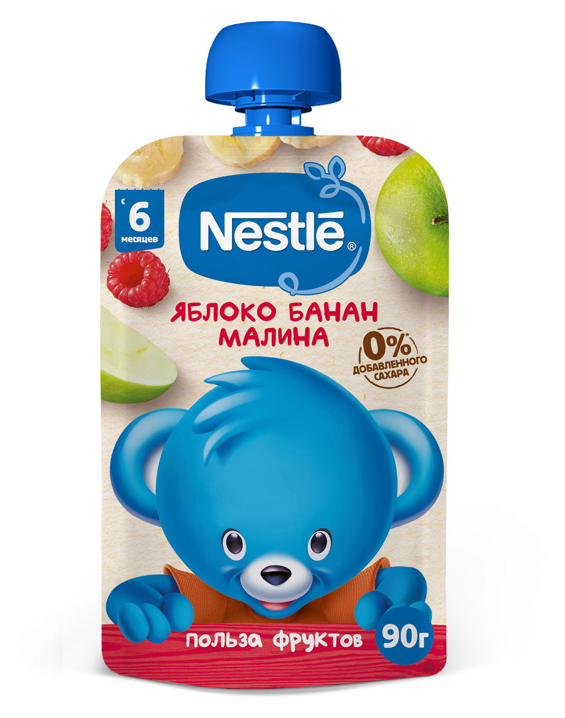

Пюре Nestlе Яблоко Банан Малина с 6 мес., 90 г