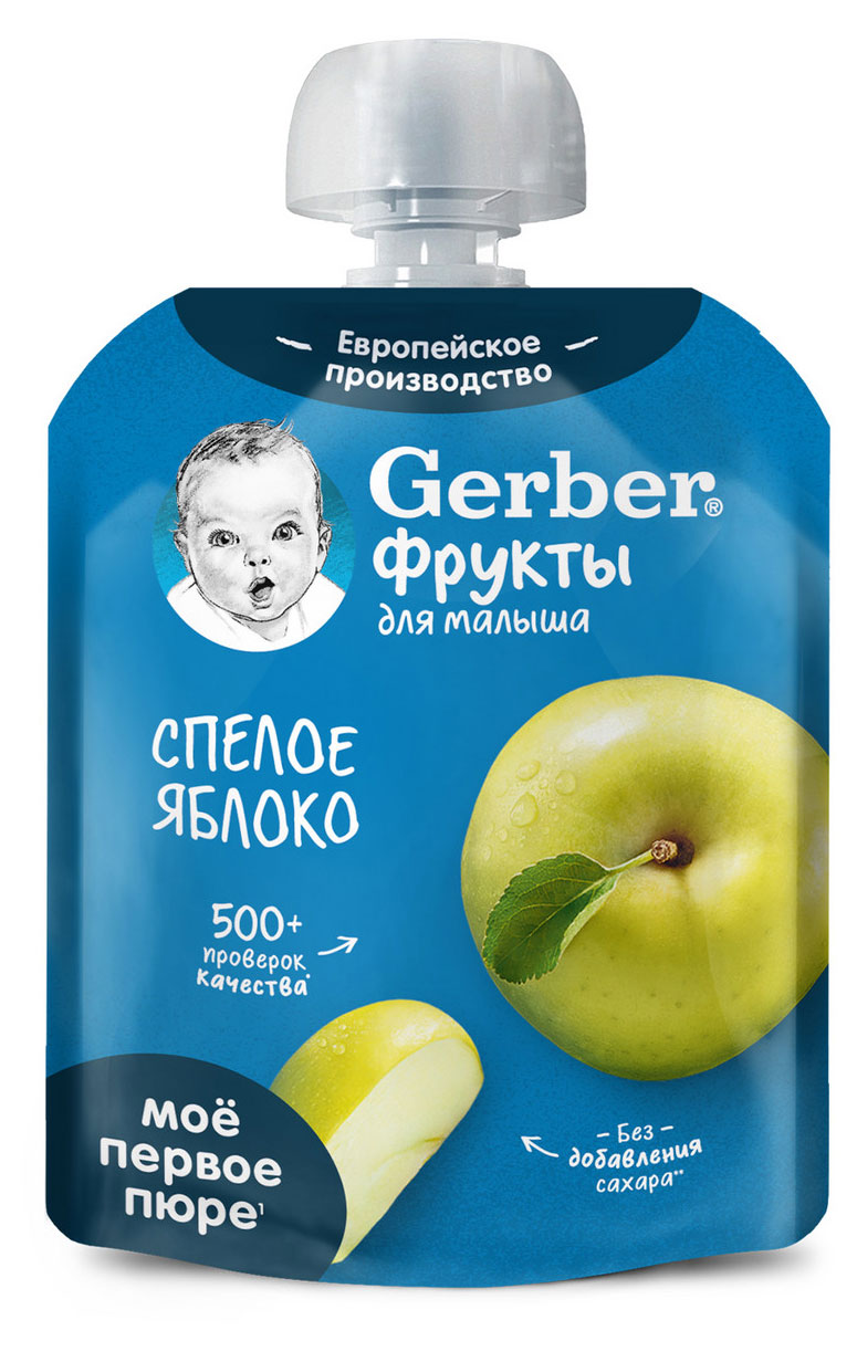 

Пюре фруктовое Gerber для первого прикорма Спелое яблоко с 4 мес., 90 г