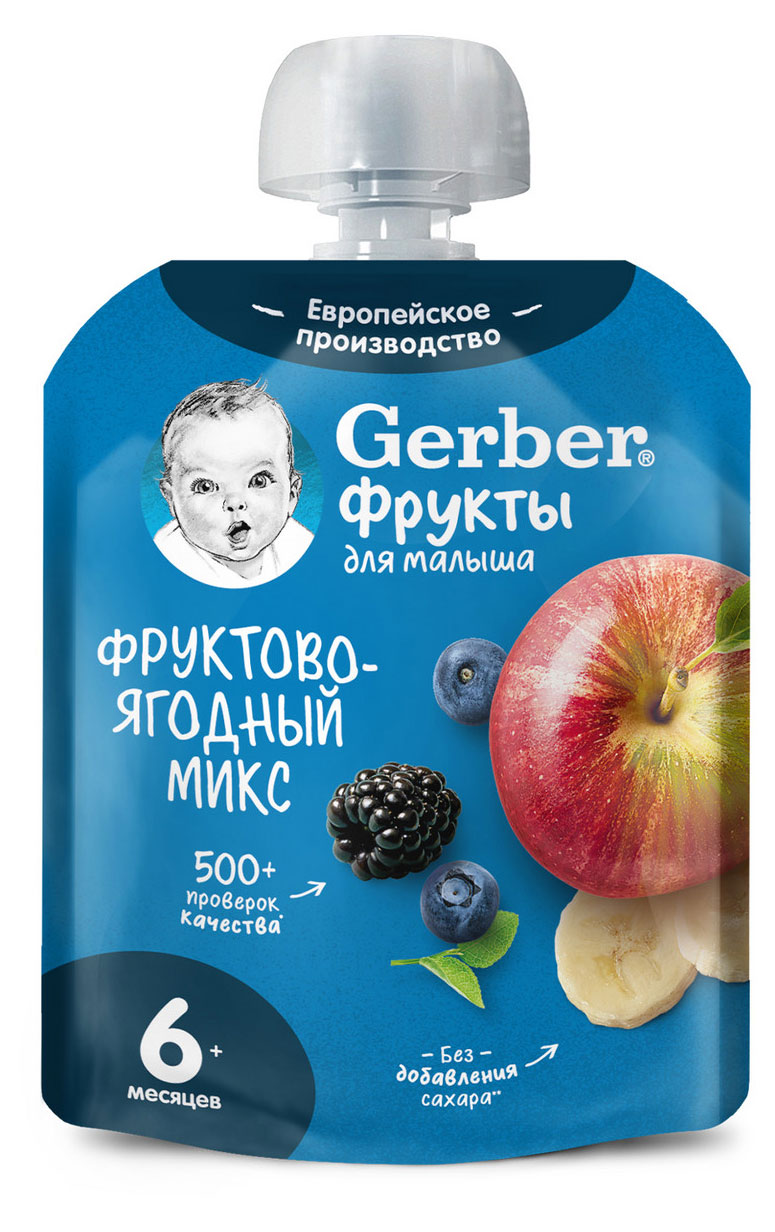 Изображение товара Пюре Gerber Фруктово-ягодный микс с 6 мес., 90 г