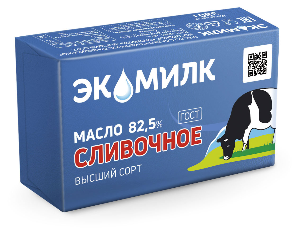 

Масло сладкосливочное Экомилк 82,5%, 380 г