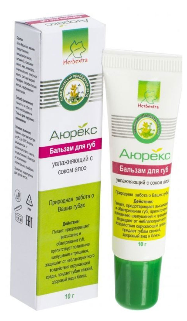 

Бальзам для губ Herbextra Аюрекс с соком алоэ, 10 г