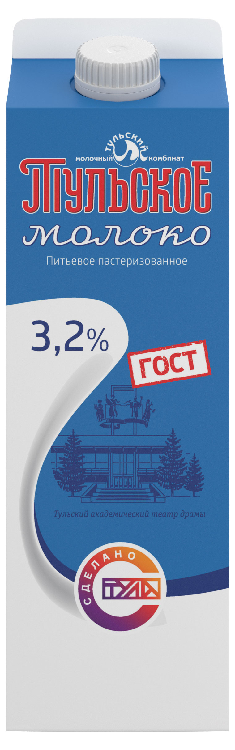 

Молоко питьевое Тульское пастеризованное 3,2% БЗМЖ, 900 г