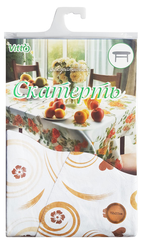 

Скатерть для стола Vitto овальная на нетканой основе с подшитой окантовкой, 152х203 см