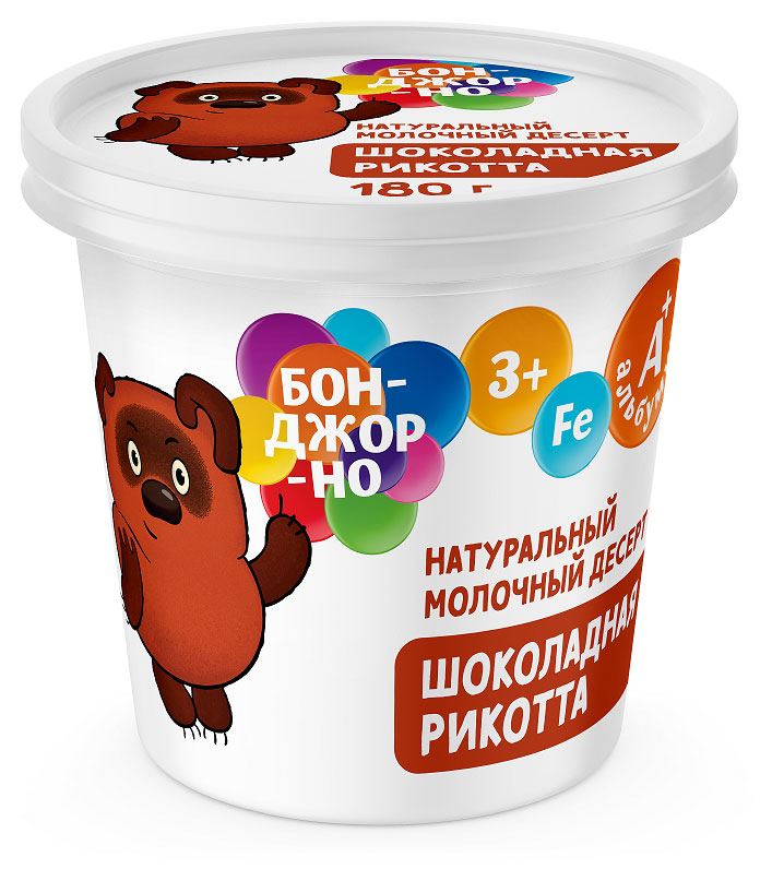 

Сыр творожный Рикотта шоколадная Бонджорно БЗМЖ, 180 г
