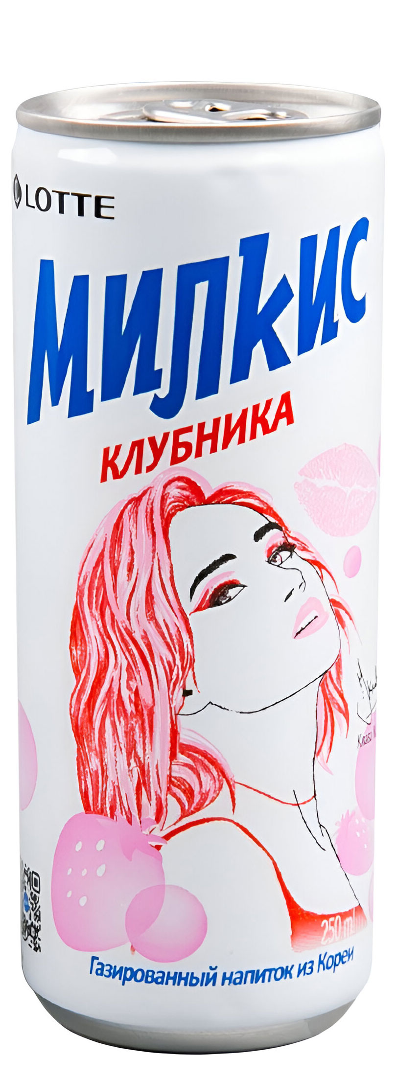 

Напиток газированный Lotte Милкис Клубника, 250 мл