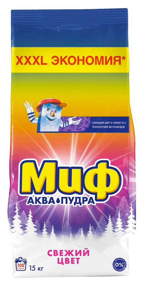 

Стиральный порошок Миф Аквапудра Свежий цвет, 15 кг