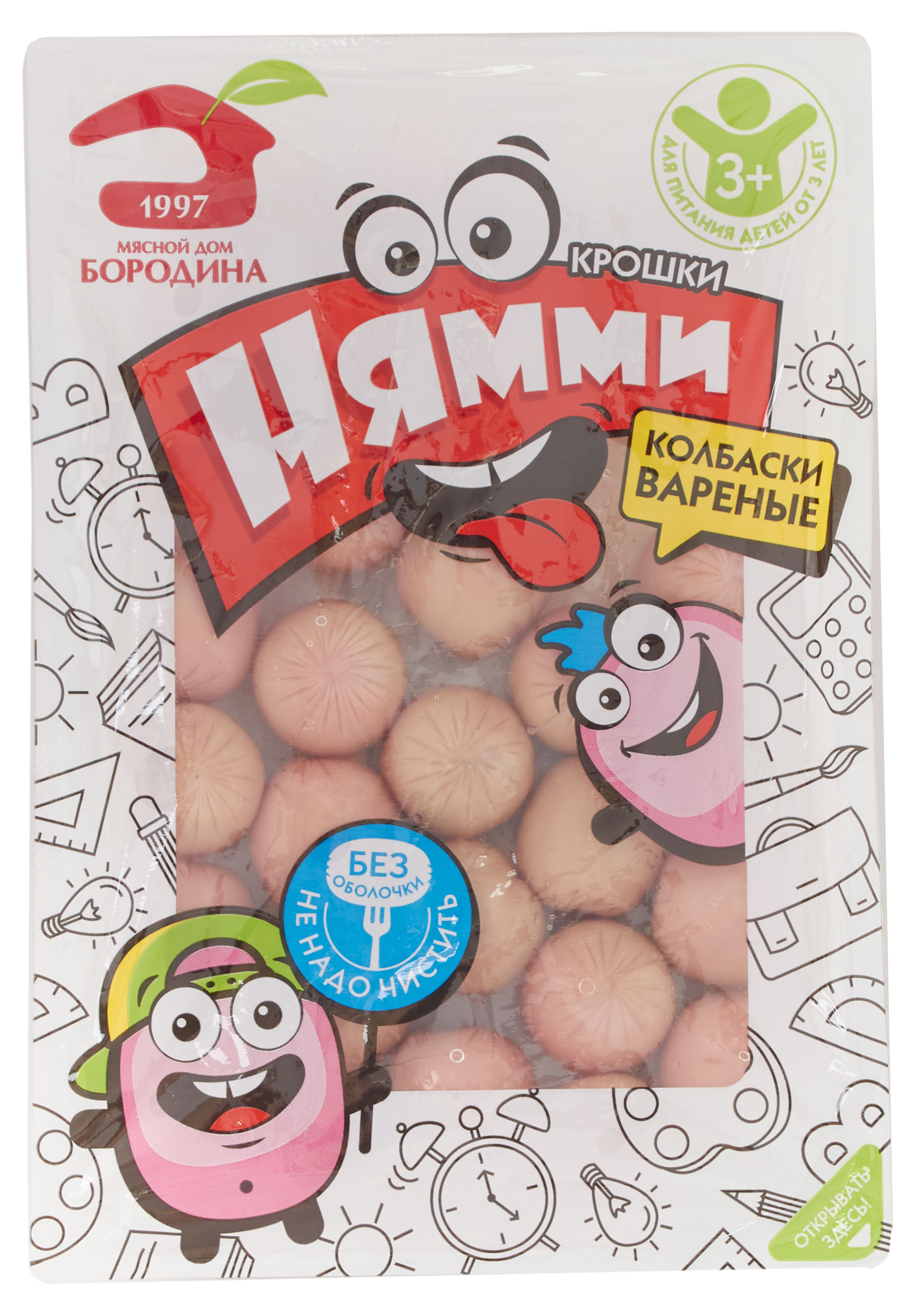 

Колбаски вареные Мясной дом БОРОДИНА Крошка Нямми детские, 240 г