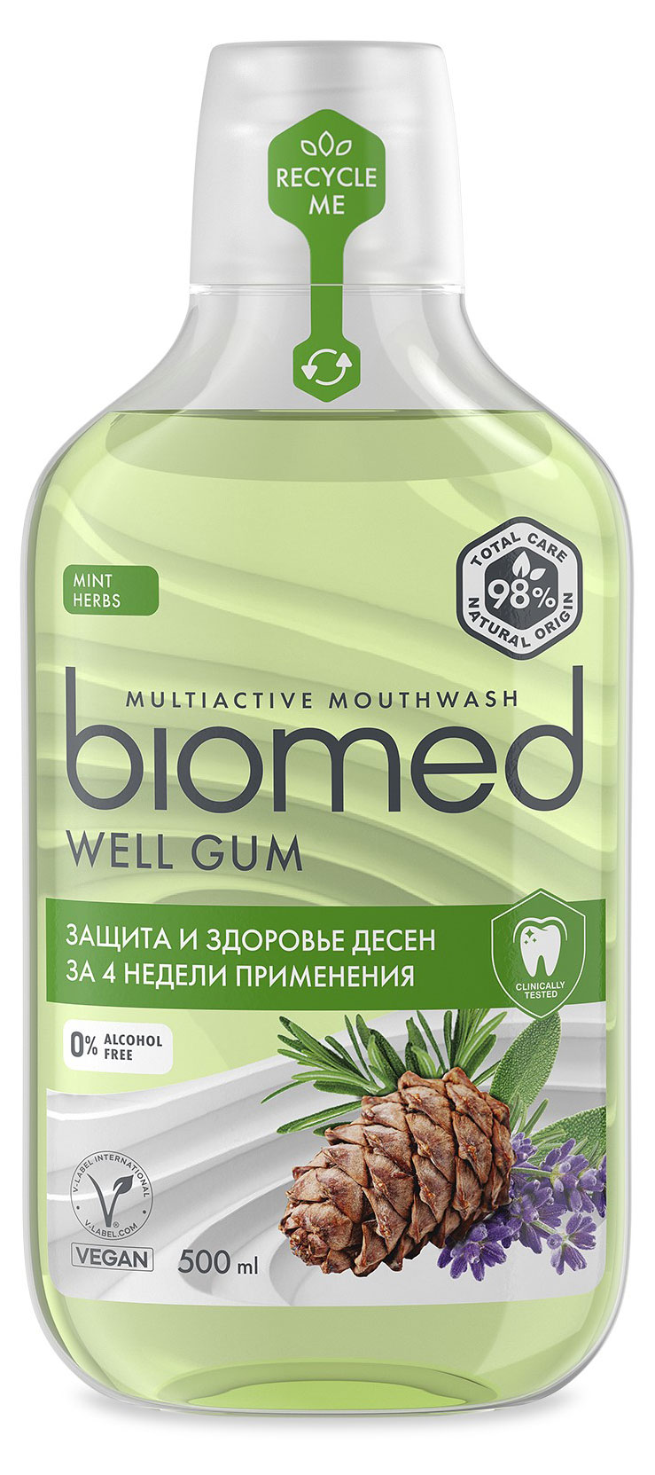 

Ополаскиватель для полости рта Biomed Мята здоровье десен антибактериальный, 500 мл