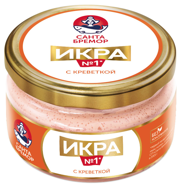 

Икра Санта Бремор деликатесная с креветкой, 180 г