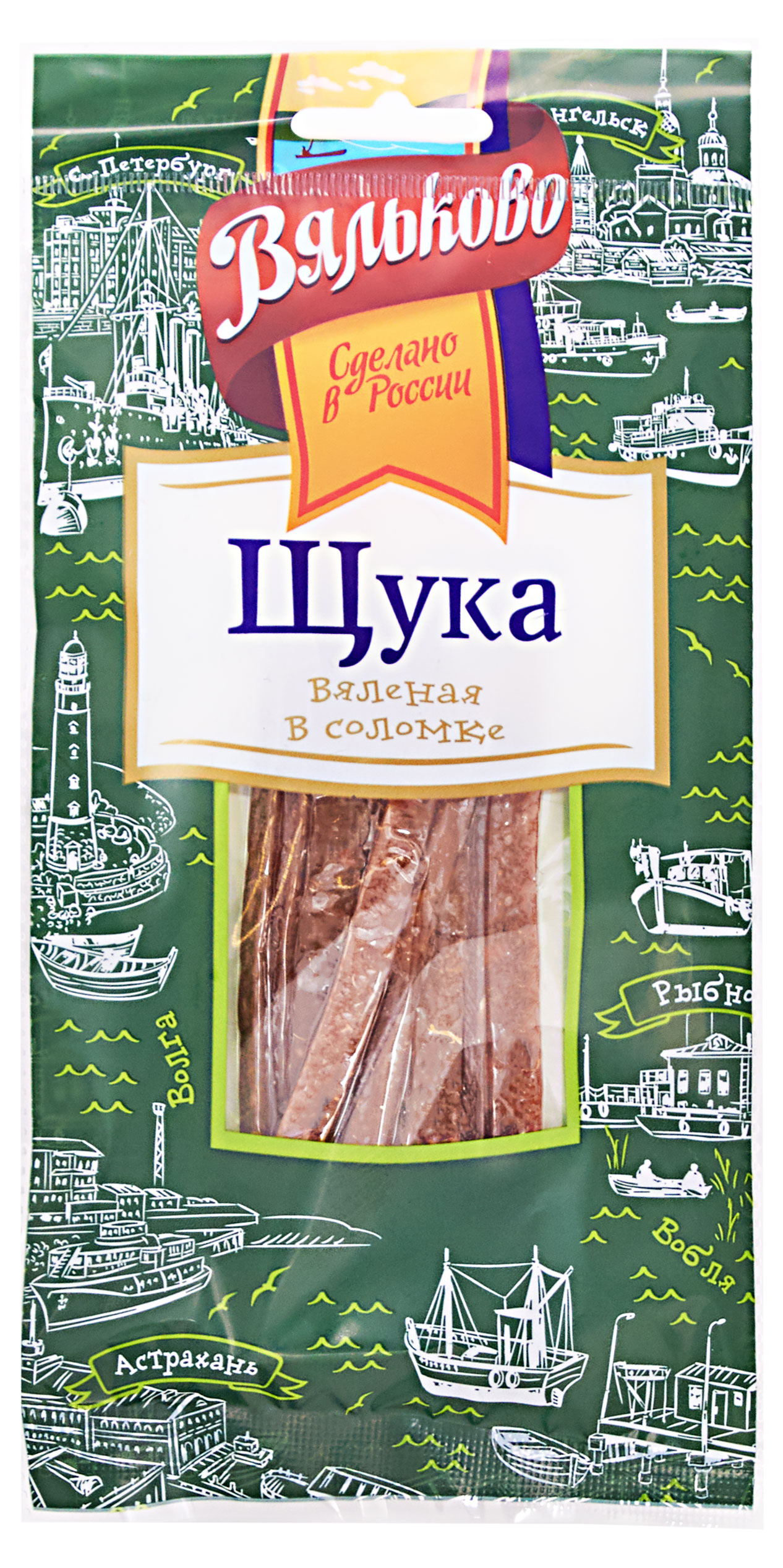 

Щука Вяльково соломка вяленая, 35 г