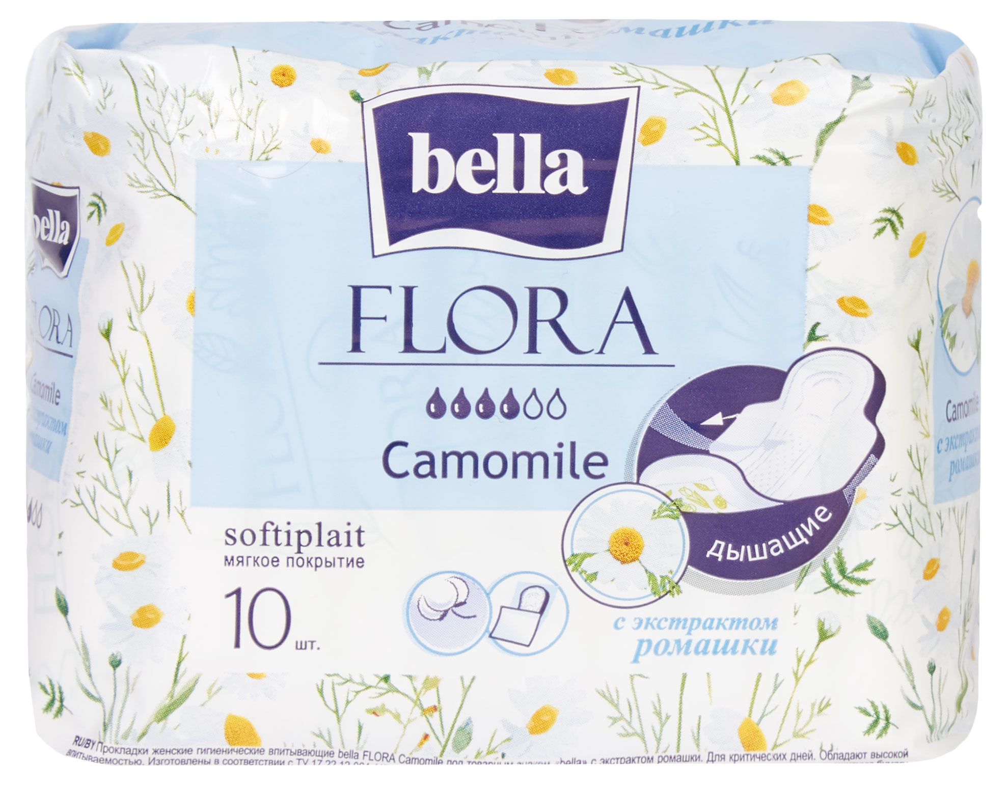

Прокладки гигиенические Bella Flora Ромашка, 10 шт