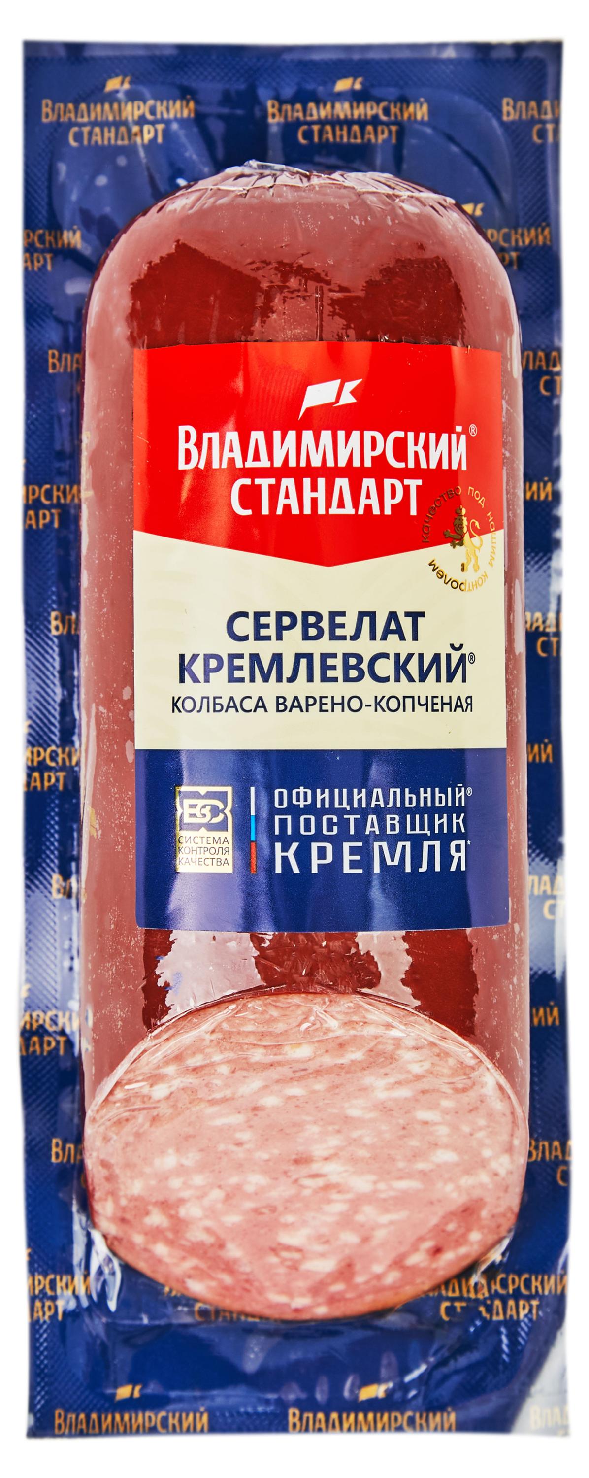 Изображение товара Колбаса варено-копченая «Владимирский стандарт» Сервелат Кремлевский, 350 г