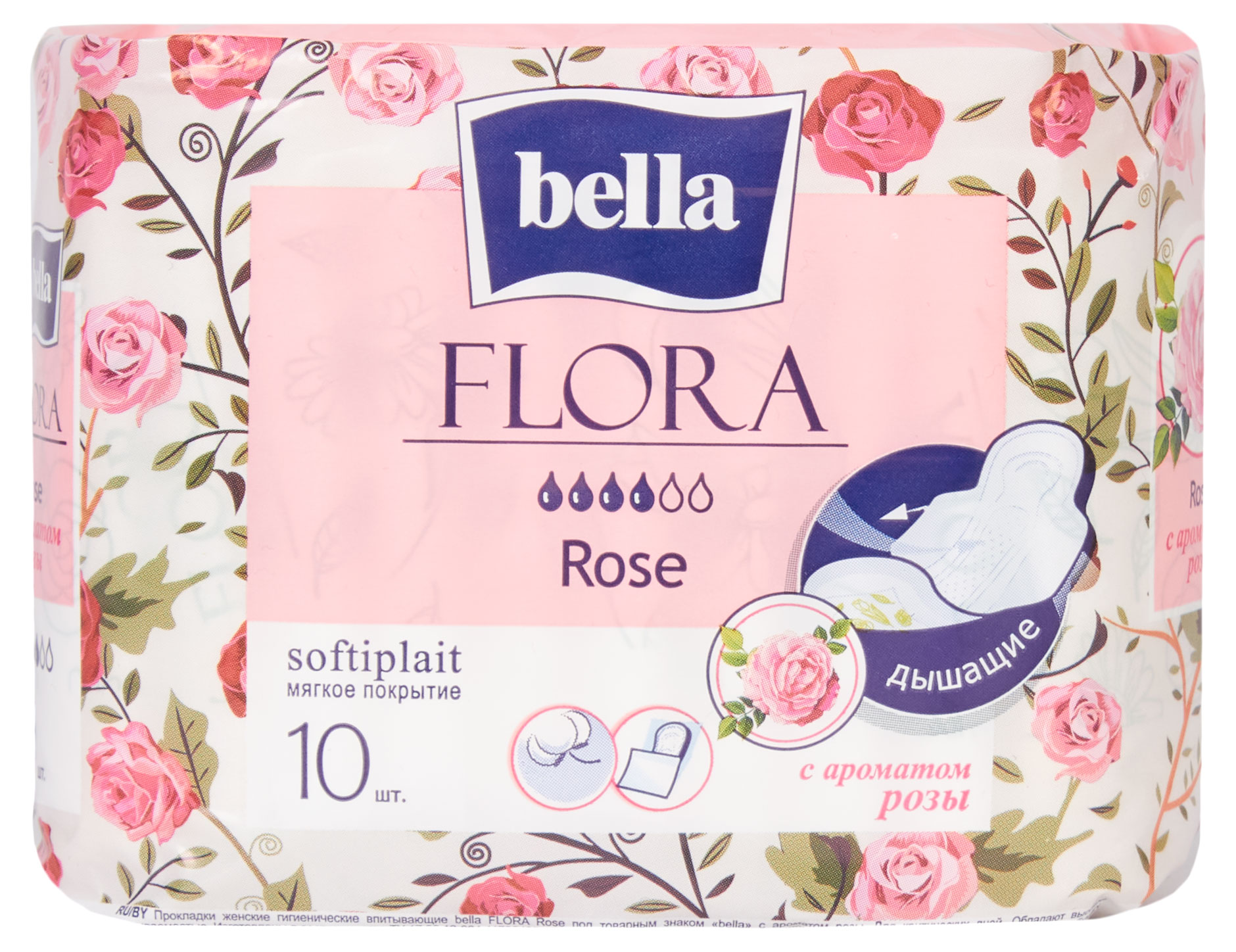 

Прокладки гигиенические Bella Flora Роза, 10 шт