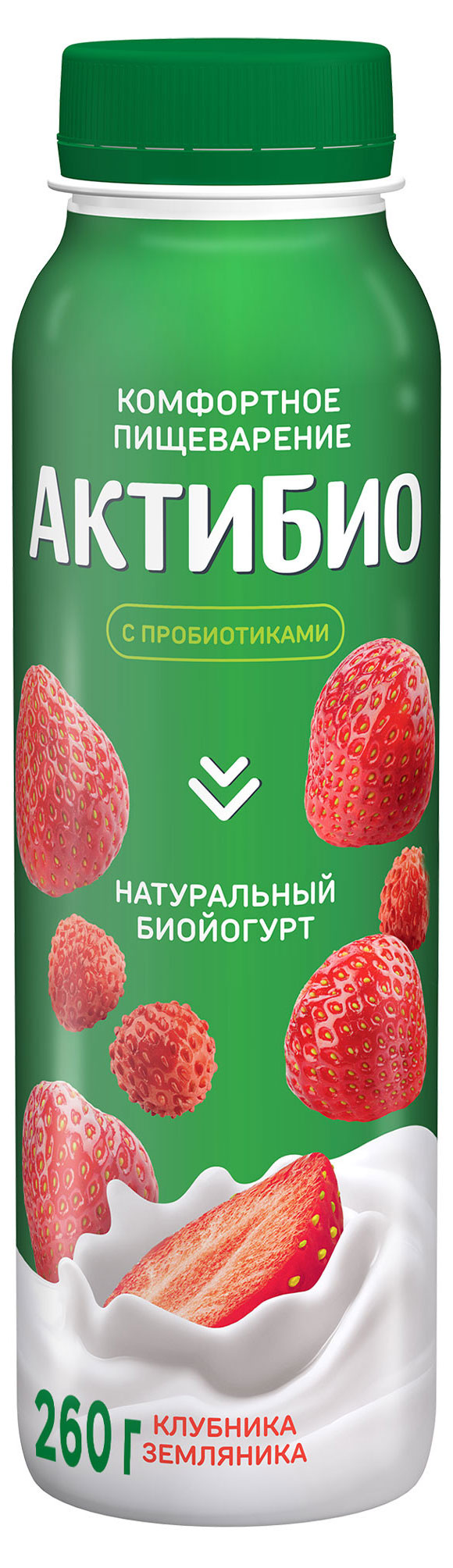 

Йогурт питьевой АктиБио с клубникой и земляникой 1,5% БЗМЖ 260 г