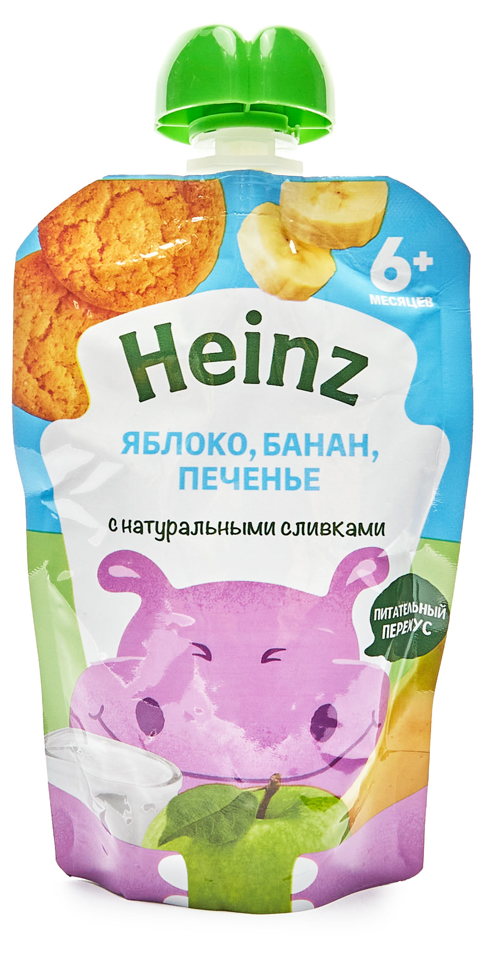 

Пюре фруктовое Heinz яблоко-банан-печенье с 6 мес., 90 г