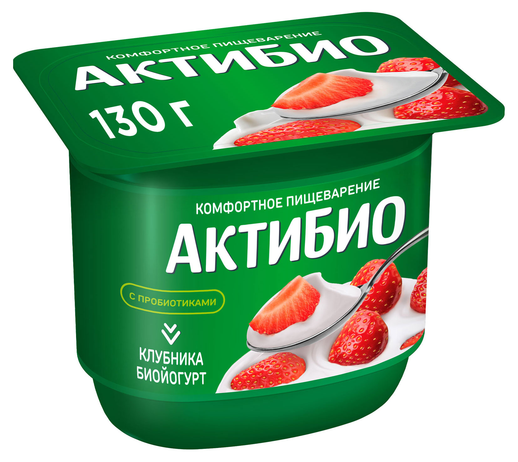 

Йогурт АктиБио с клубникой 2,9% БЗМЖ 130 г