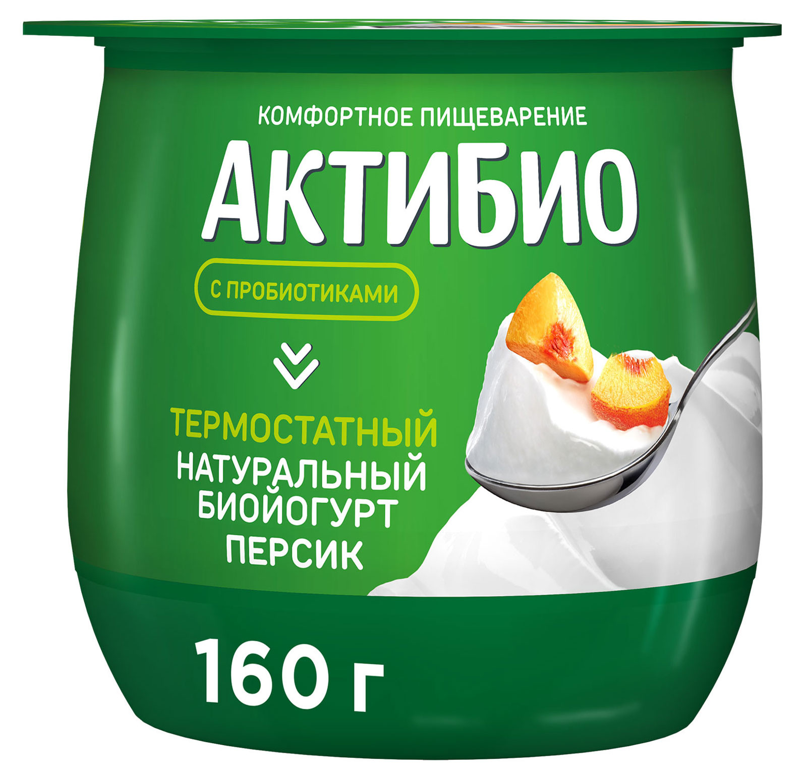 

Йогурт АктиБио термостатный с персиком 1,7% БЗМЖ 160 г