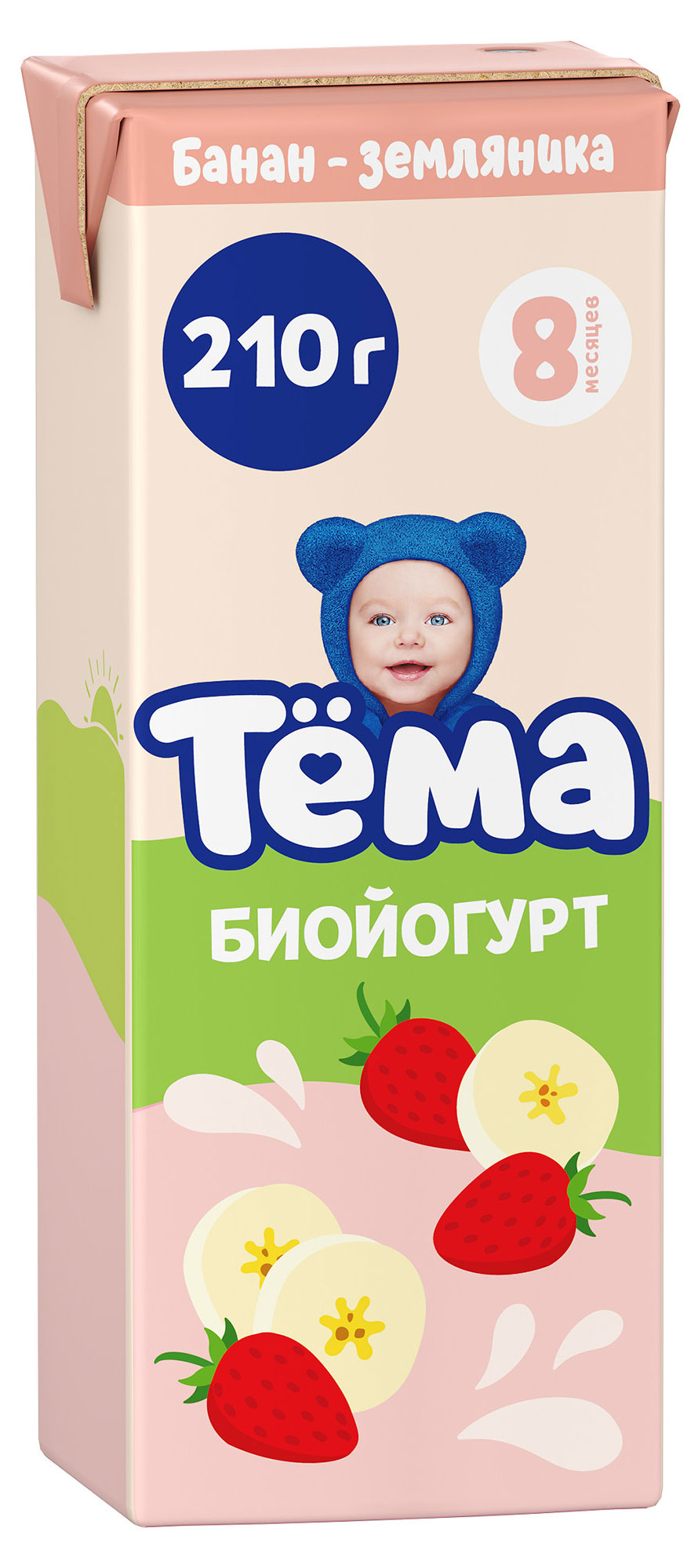 

Биойогурт питьевой детский Тема Банан Земляника с 8 мес., 210 г