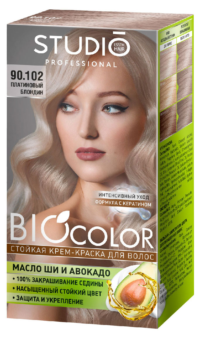 

Крем-краска для волос Biocolor Стойкая 90.102 Платиновый блондин