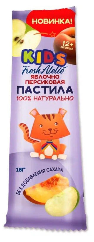 

Пастила для детей раннего возраста Fresh Atelie KIDS Яблочно-Персиковая Пластинка, 18 г