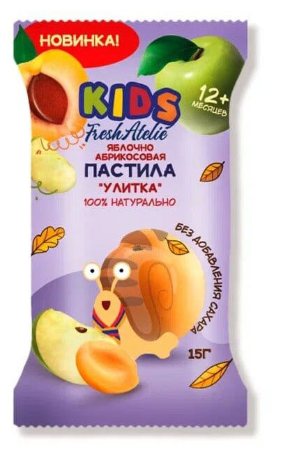 

Пастила для детей раннего возраста Fresh Atelie KIDS Яблочно-Абрикосовая Улитка, 15 г