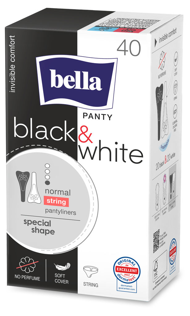 Изображение товара Ежедневные гигиенические прокладки Bella Panty Slim Black and White 40 шт