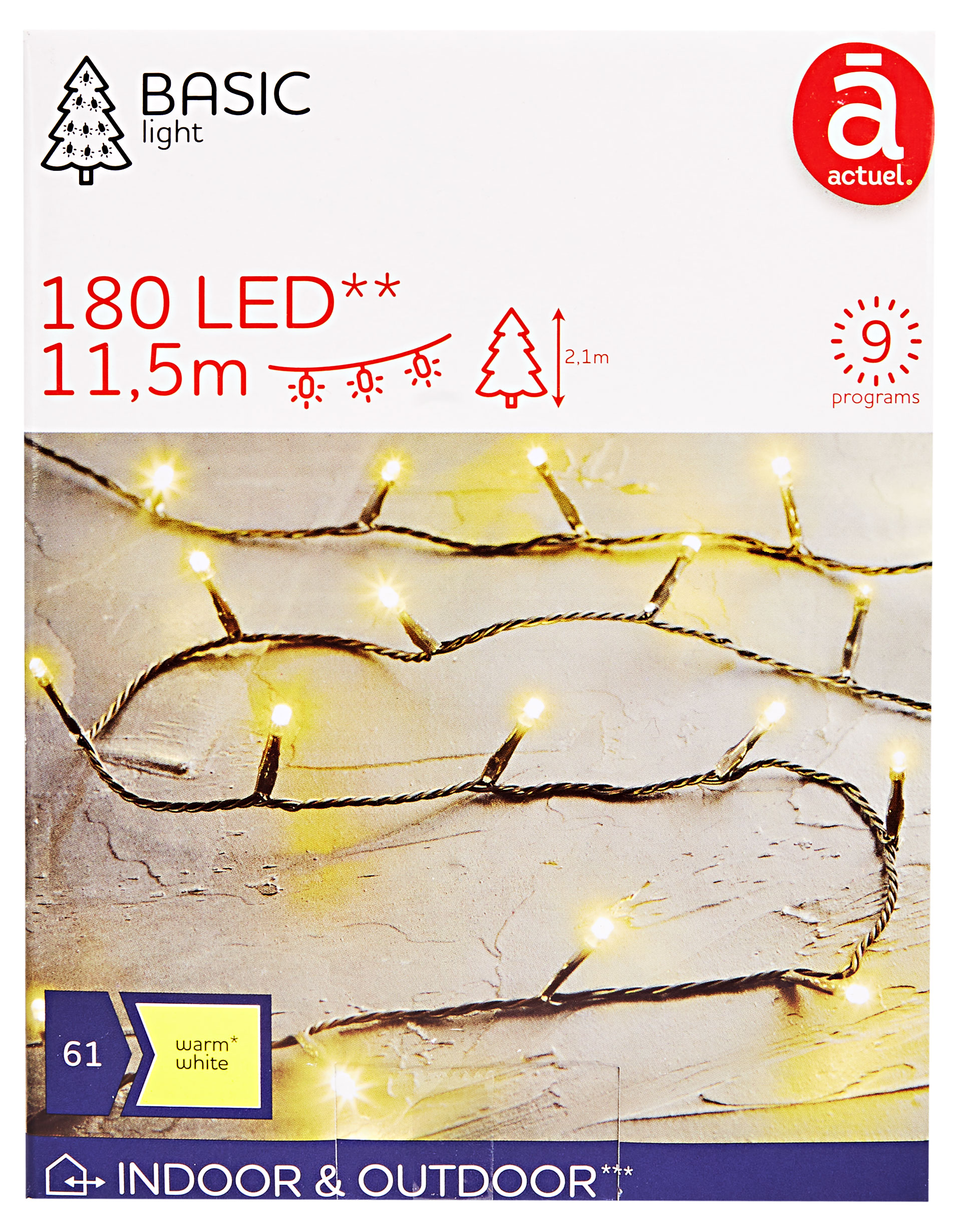 

Электрогирлянда Actuel 180 LED, 11,5 м