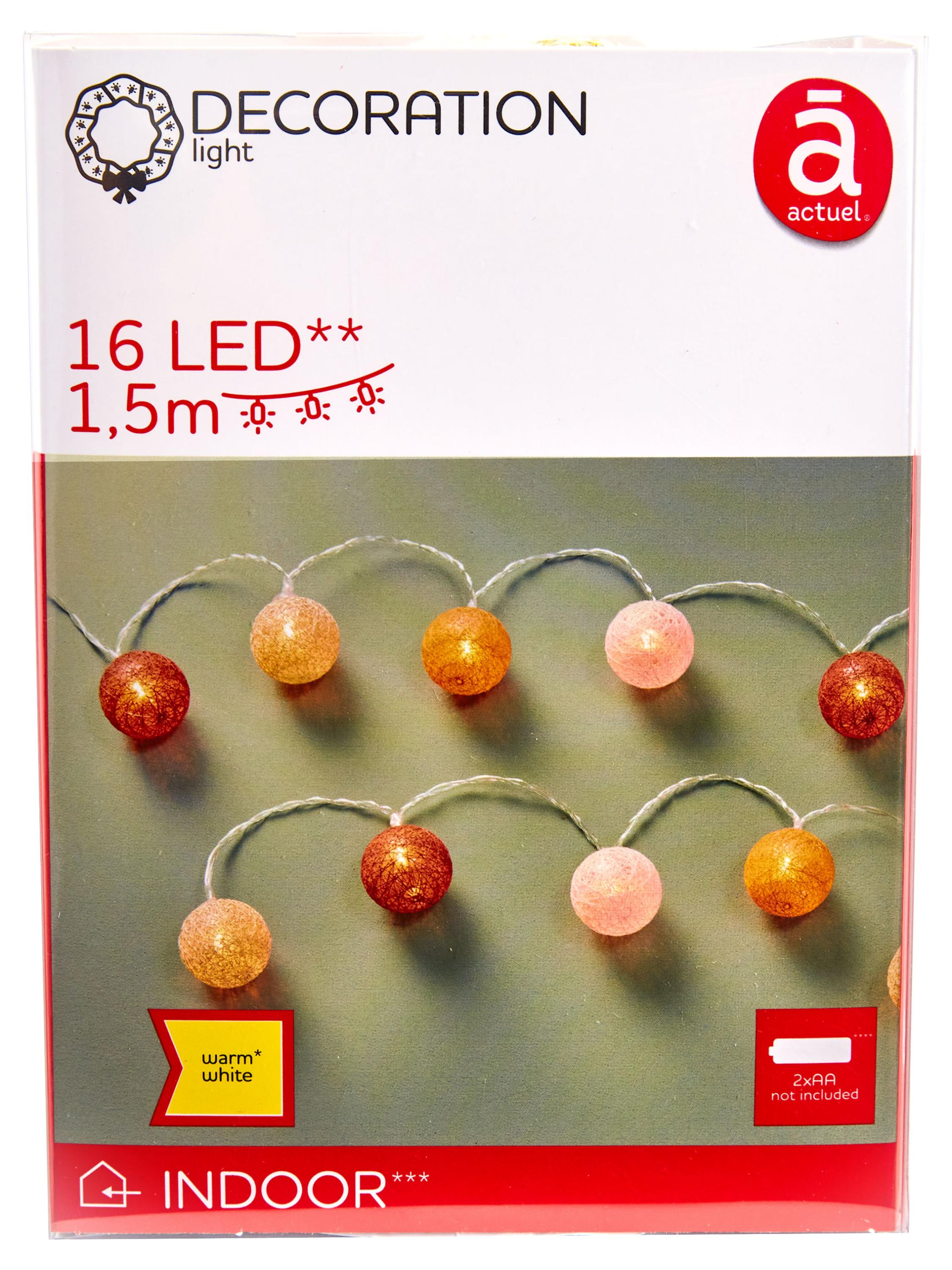 

Электрогирлянда Actuel на батарейках 16 LED, 1,5 м
