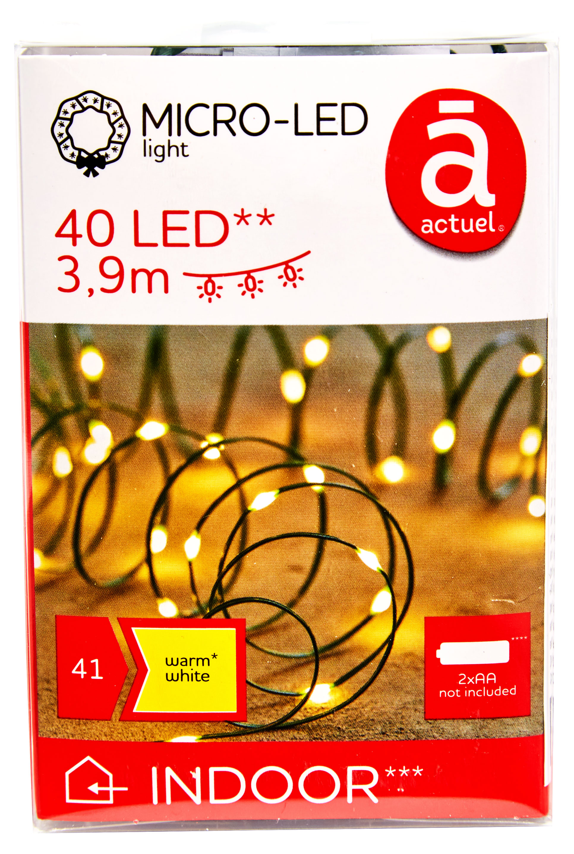 

Электрогирлянда Actuel на батарейках 40 LED, 3,9 м