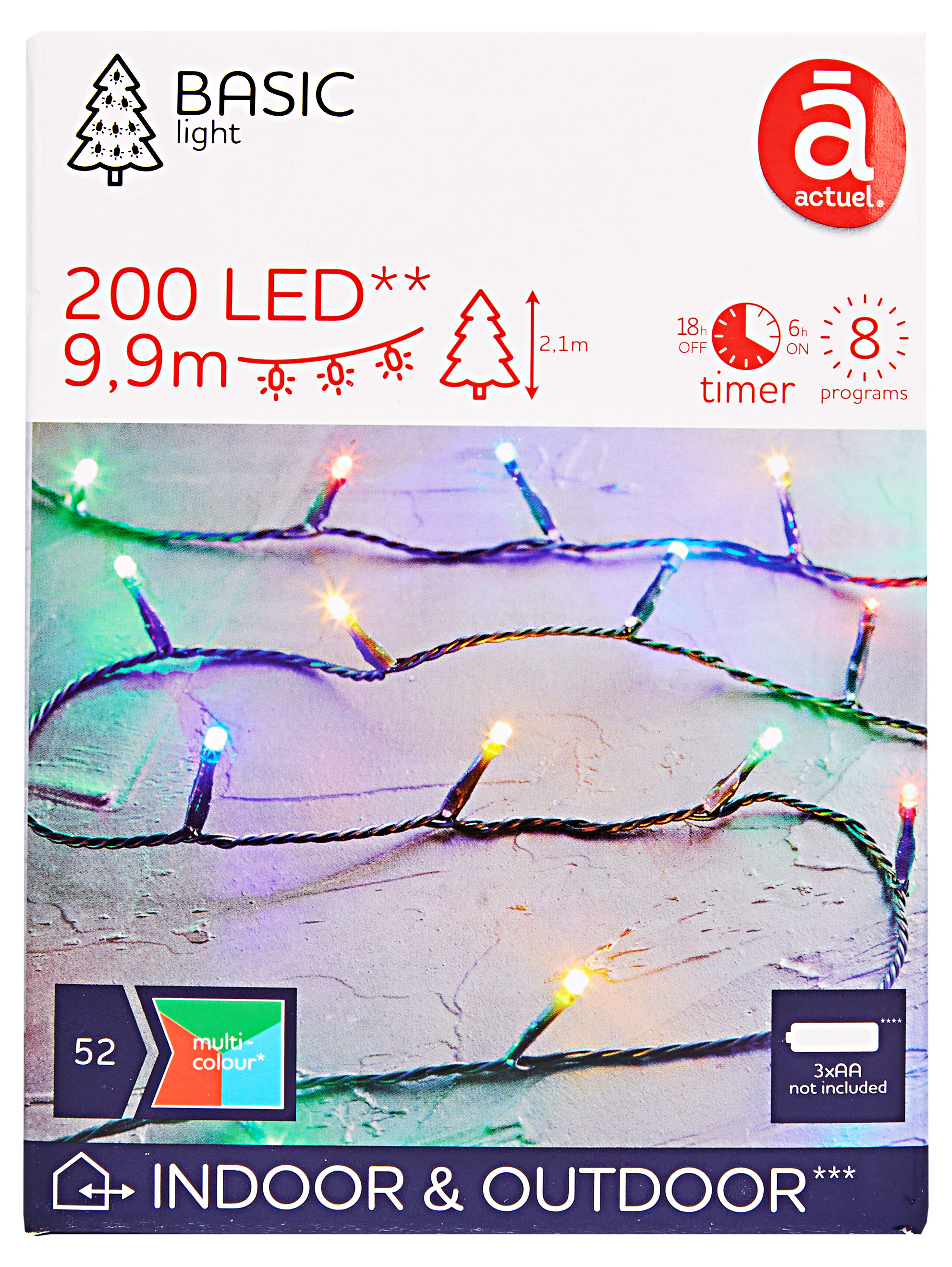 

Электрогирлянда Actuel на батарейках 200 LED, 9,9 м