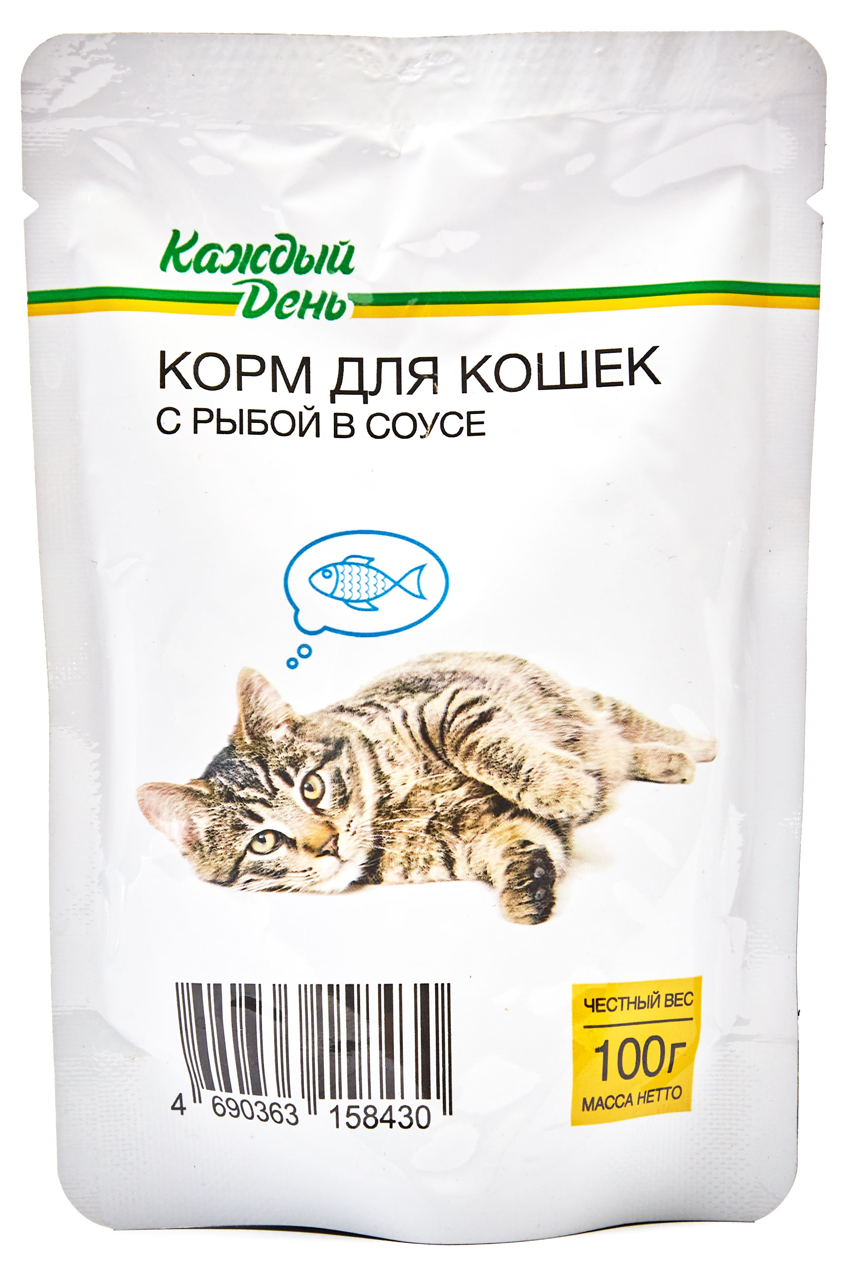 

Корм для кошек Каждый день с рыбой в соусе, 100 г