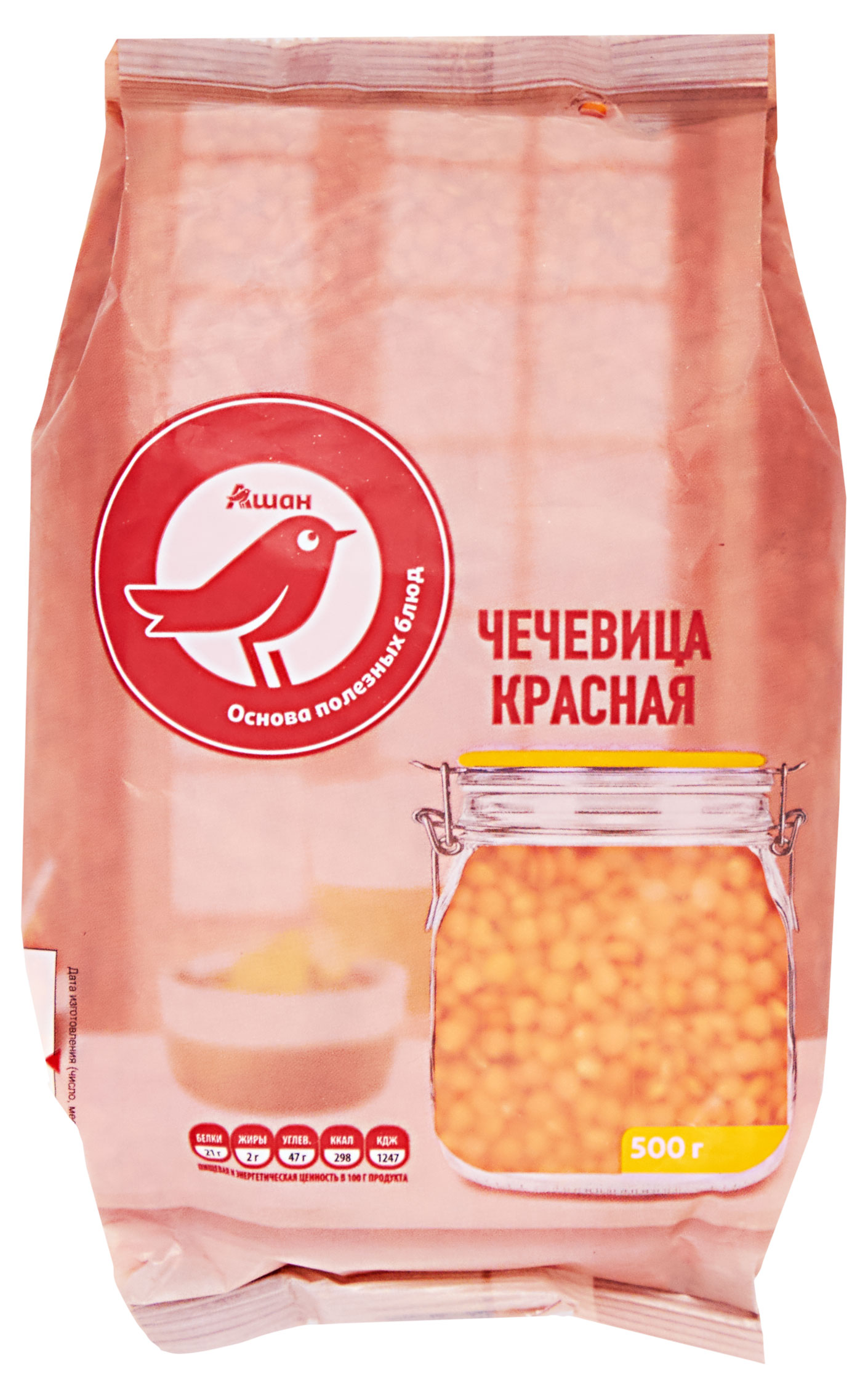 

Чечевица красная АШАН Красная птица, 500 г