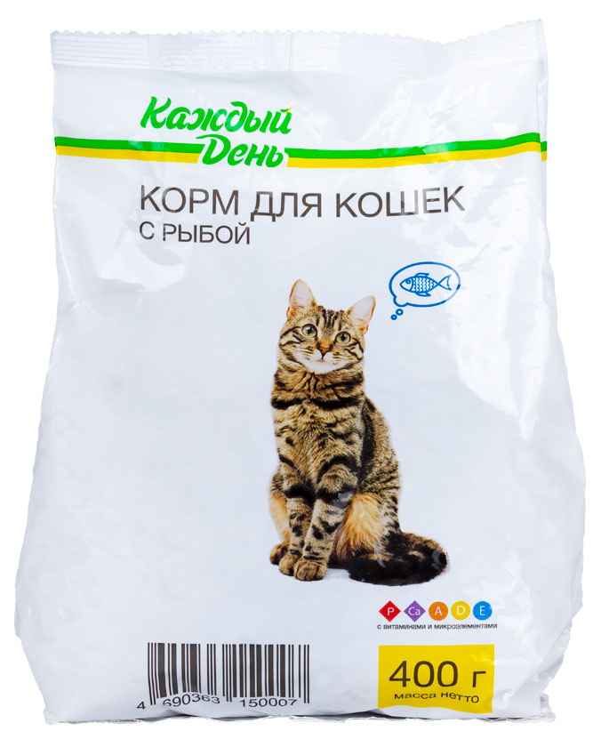 

Сухой корм для кошек Каждый день с рыбой, 400 г